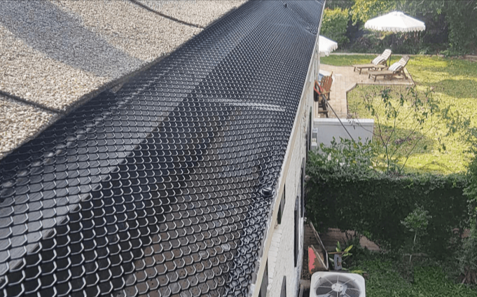 Leaf guard installed