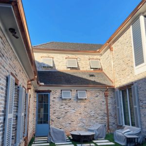 Copper Gutters Installed in Texas propierty