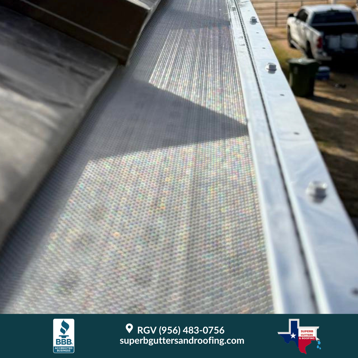 Professional leaf guard installation on seamless gutters in the Rio Grande Valley Tex